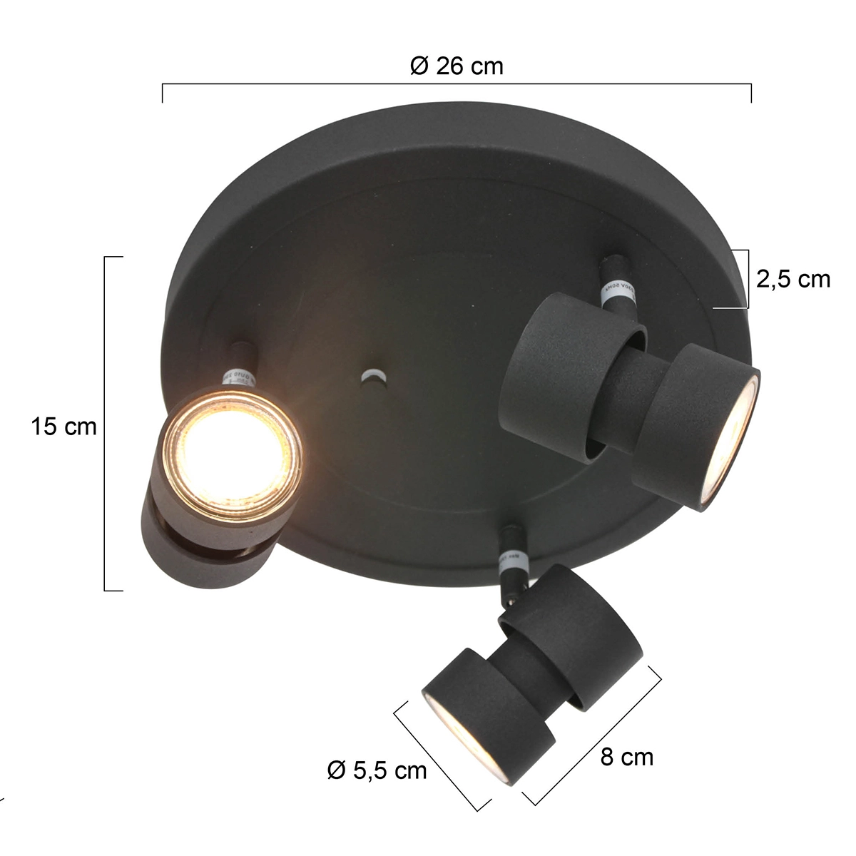 LED-Deckenstrahler Natasja LED Schwarz Steinhauer 8712746175752