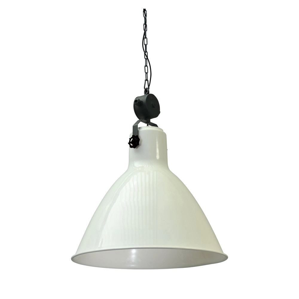 Pendelleuchte Industria 58 Bud weiß mit schwarz