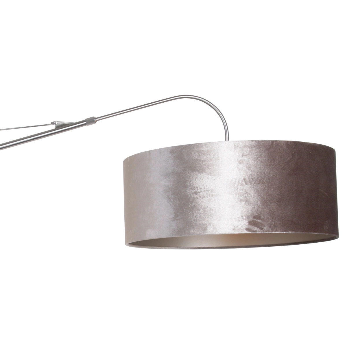 Wandlampe Elegant Classy 50 cm Edelstahl mit taupefarbenem Samtschirm Steinhauer 8712746146011