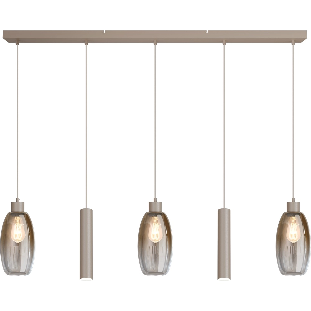 Glas-Pendellampe Olive 3x Ø 12,5 cm – 2x Run Pendant – Sand