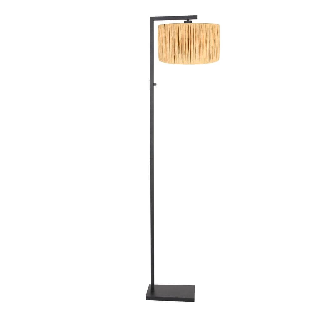 Stehlampe Stang schwarz mit Strohschirm