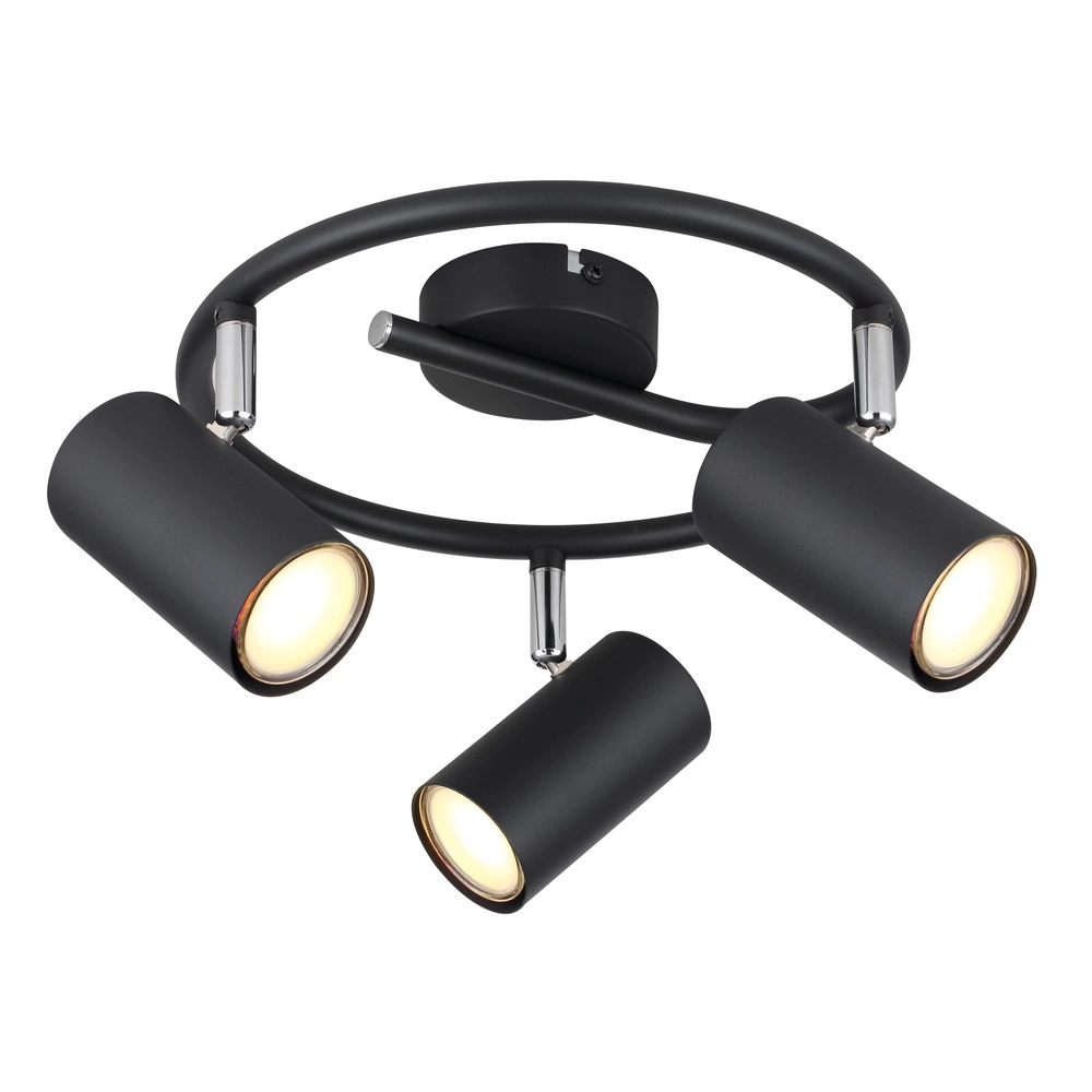 3-Licht Deckenlampe Allvi Schwarz