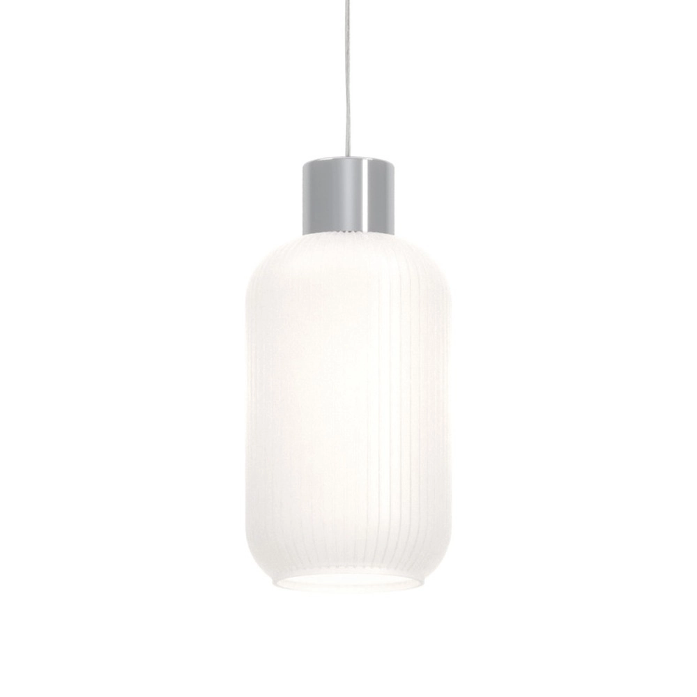 Design-Pendellampe Dasmina Chrom mit weißem Ø 13 cm