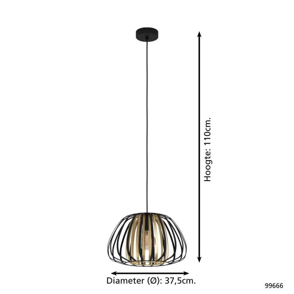Hängelampe Ø 37,5cm Encinitos schwarz mit gold Eglo 9002759996666