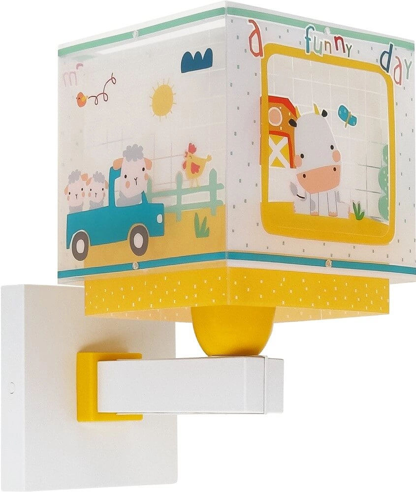 Kinderzimmer-Wandleuchte My Farm gelb mit weiß Dalber 8420406634098