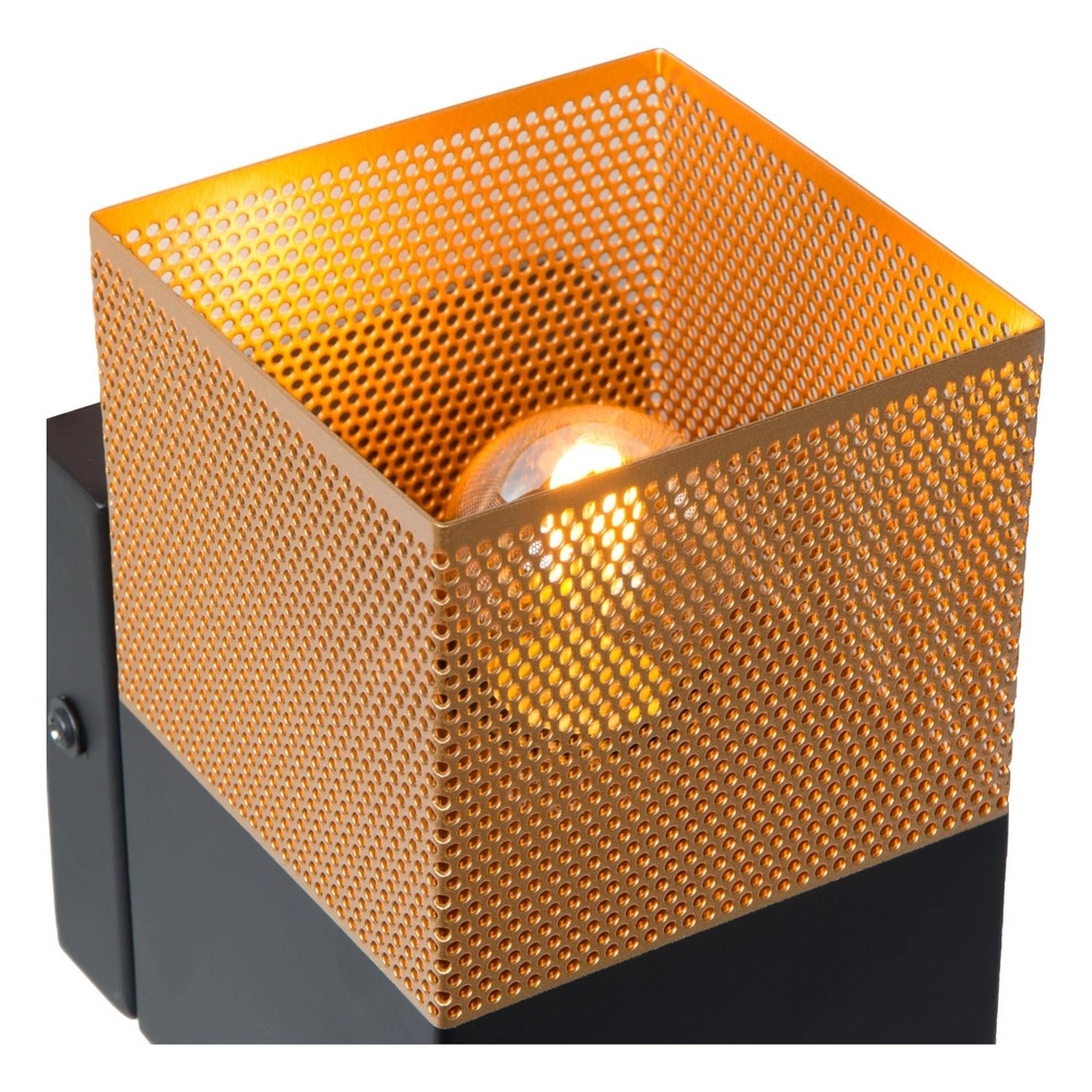 Design-Wandlampe Renate Schwarz mit Gold Lucide 5411212211286