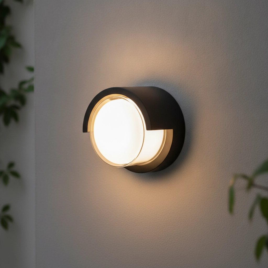 Design-Wandleuchte Max Rund Grau