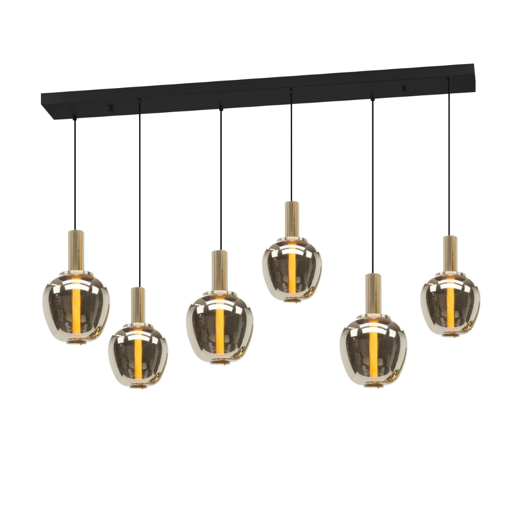6-Licht Pendellampe Fruitera Golddesign