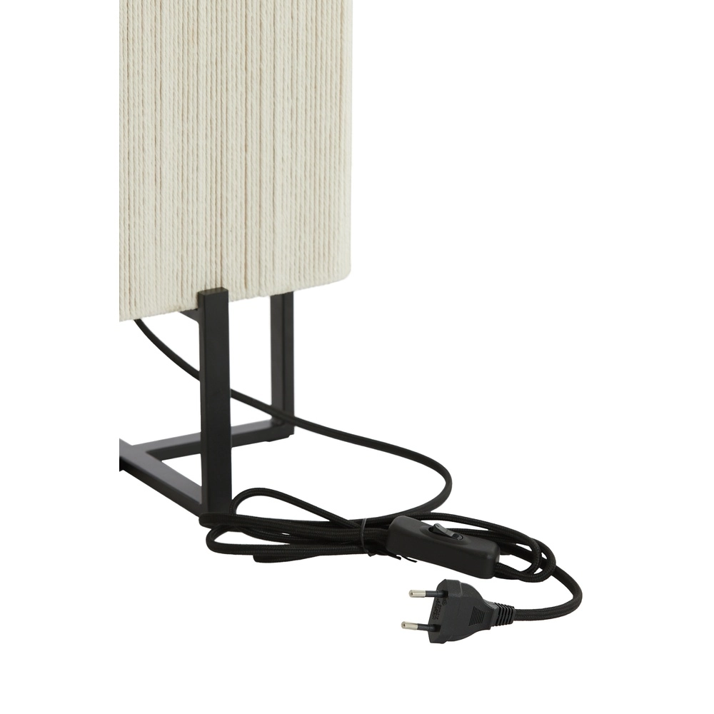 Tischlampe Wyn 50,5 cm – cremefarbenes Seil mit Schwarz Light & Living 8717807792558