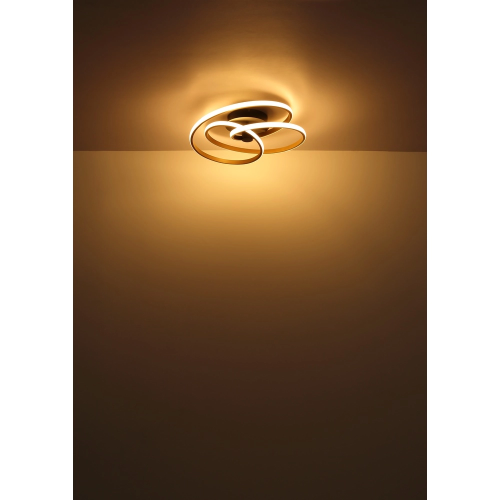 Moderne Deckenlampe Glyxar Schwarz mit Gold Globo 9007371450787