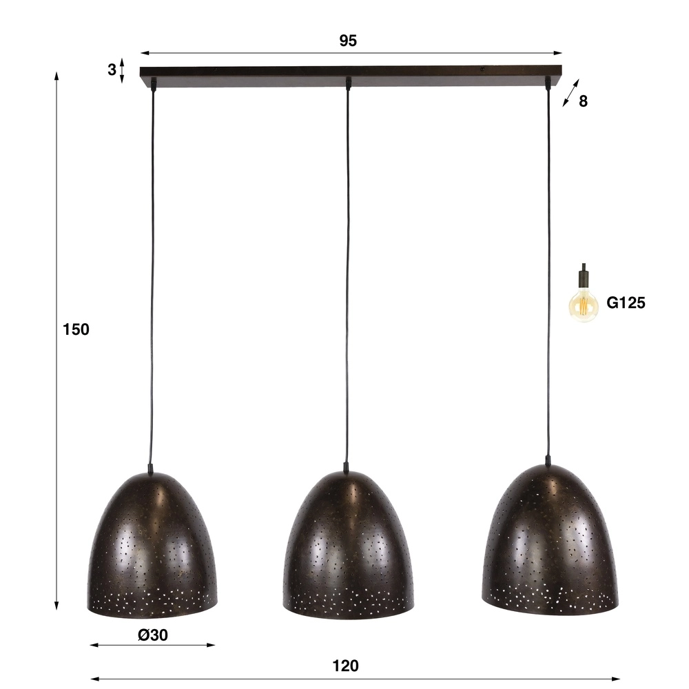 Essaal-Pendellampe Kosmos 3L - E27 - Stadtbraun Lyora 8716803512238