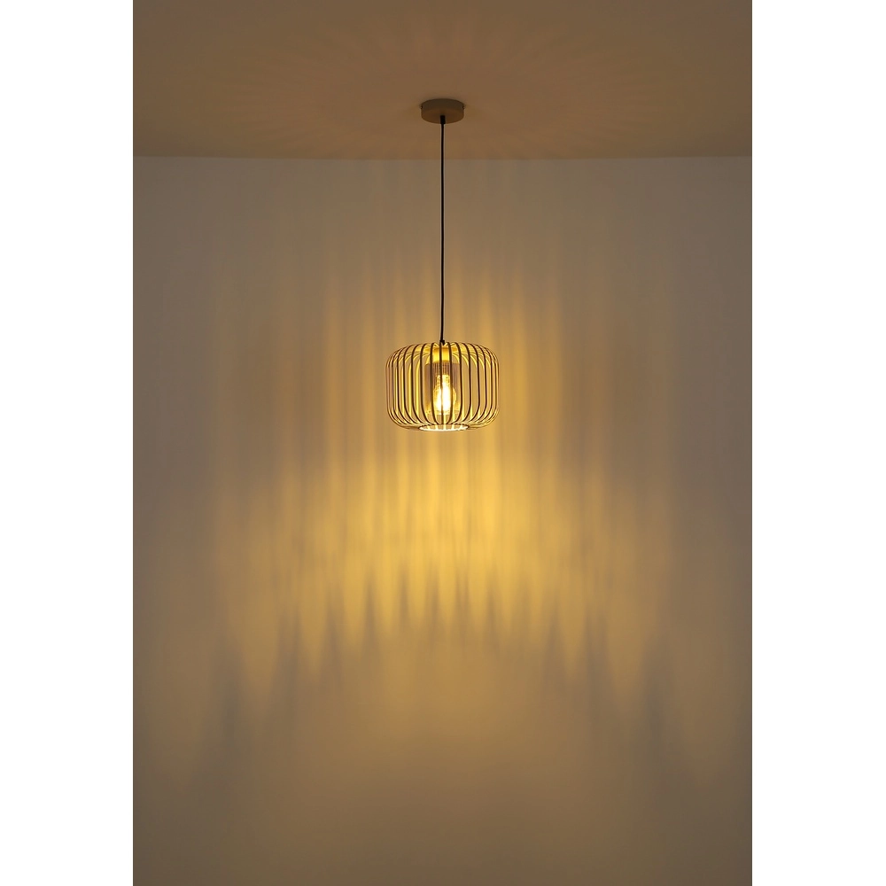 1-flammige Pendelleuchte Alfred sandbraun Ø 28cm Globo 9007371528615