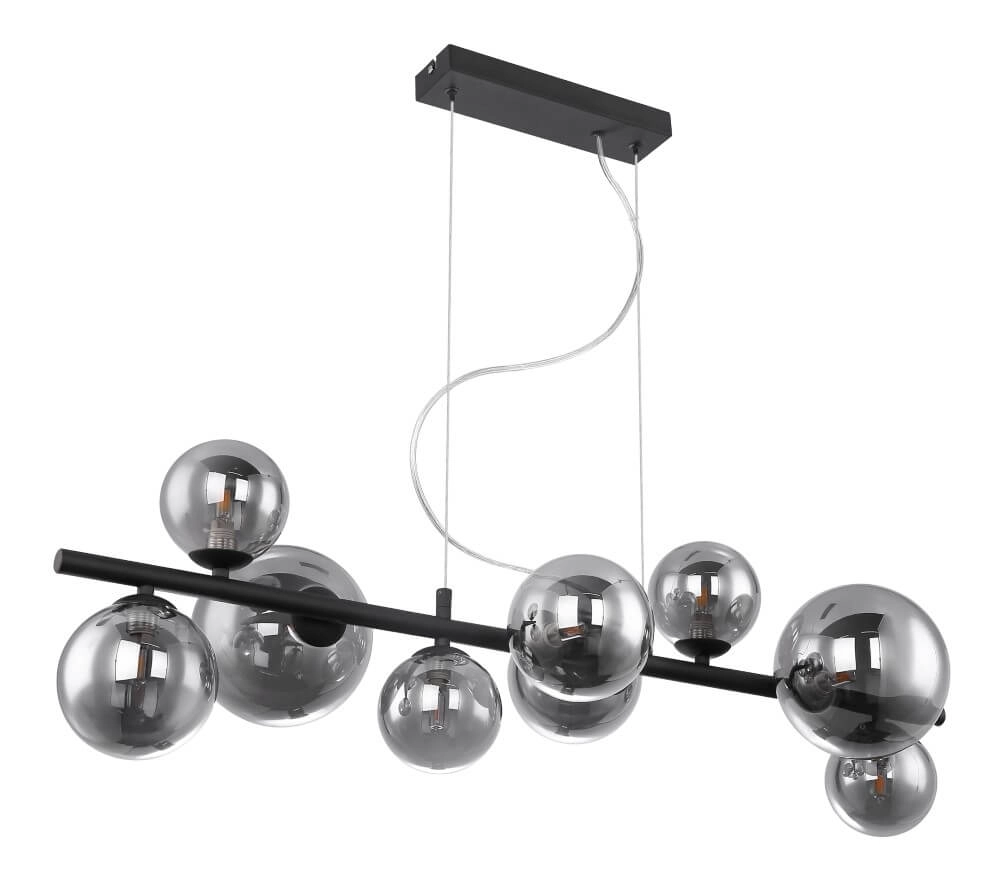 Schwarze Hängelampe mit Rauchglas Riha Globo 9007371387038