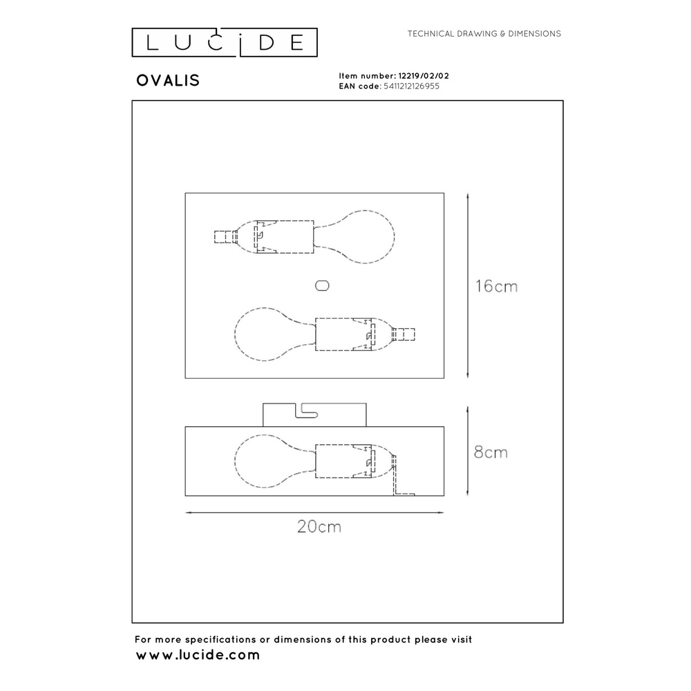 Design-Wandspot Ovalis Gold Lucide 5411212126955