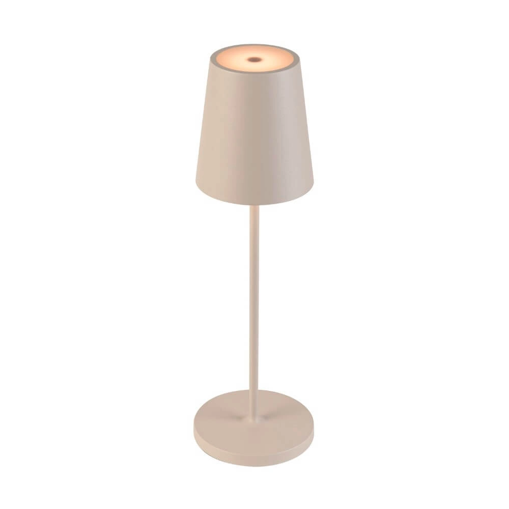 Tischlampe für den Außenbereich Vinolina Two beige - wiederaufladbar