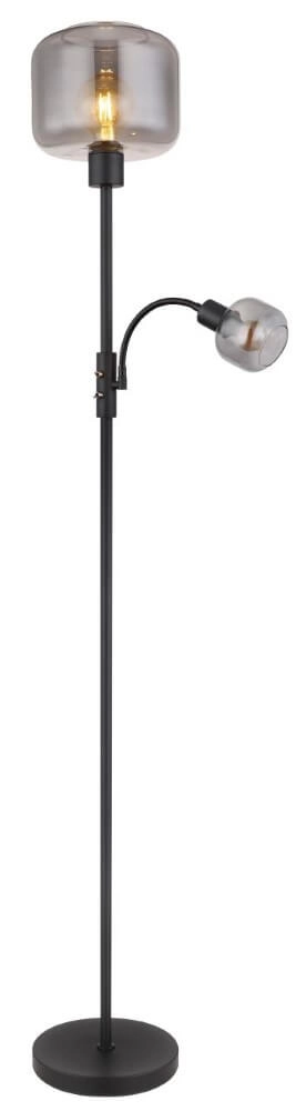 Schwarze Stehlampe Giuseppe Rauchglas Globo 9007371438228