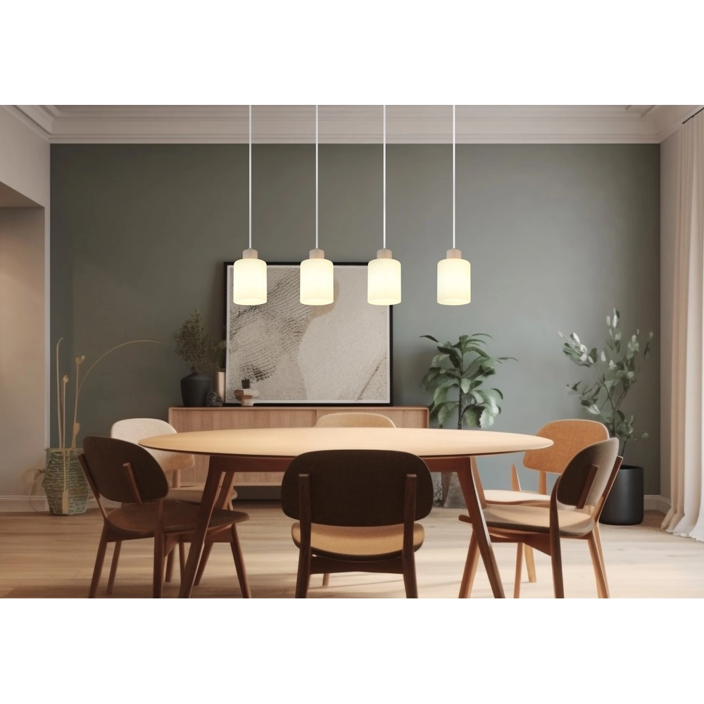 4-flammige Pendelleuchte Trent sandbraun Globo 9007371575978