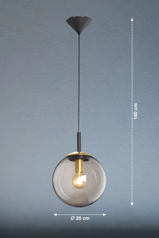 Hängelampe mit Glas Dini Ø 25cm Fischer & Honsel 4001133604307
