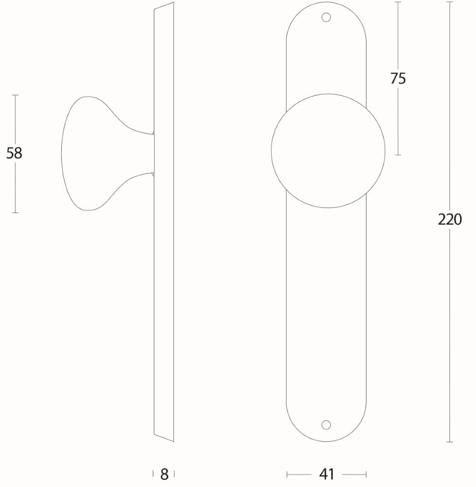 Türklinke Paddenstoel Blind Edelstahl Intersteel 8714186039694
