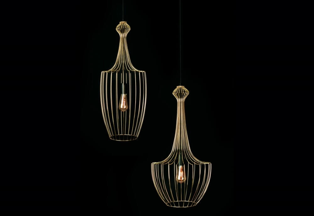 Goldene Drahtlampe Luksor Ø 37cm Lyora 5903139885393