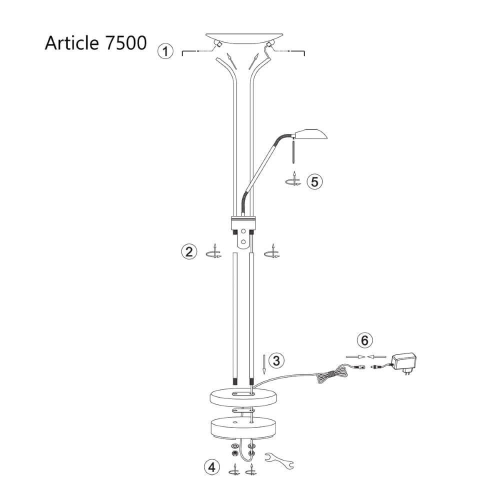 LED Stehleuchte mexlite Up 180 cm - 3000k Bronsbruin Steinhauer 8712746096347