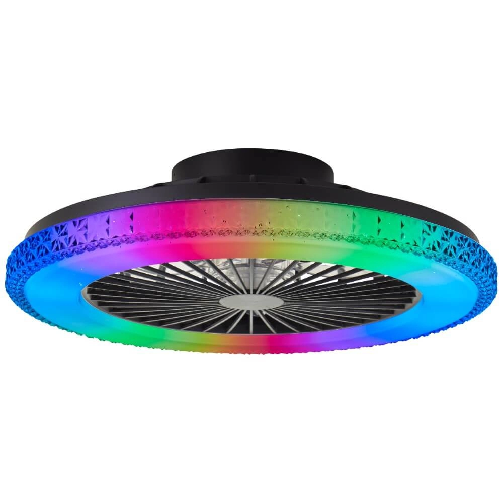 Schwarzer Fächer Badria mit RGB-Funktion