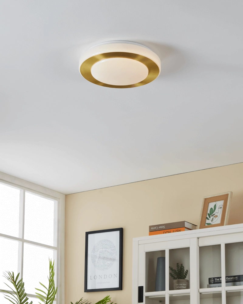Badezimmerlampe aus Messing Led Carpi Ø 30cm Eglo 9008606240623