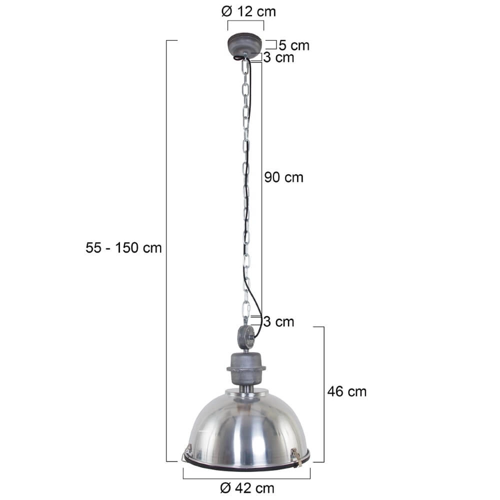Pendelleuchte Bikkel Metallgrau Steinhauer 8712746105179