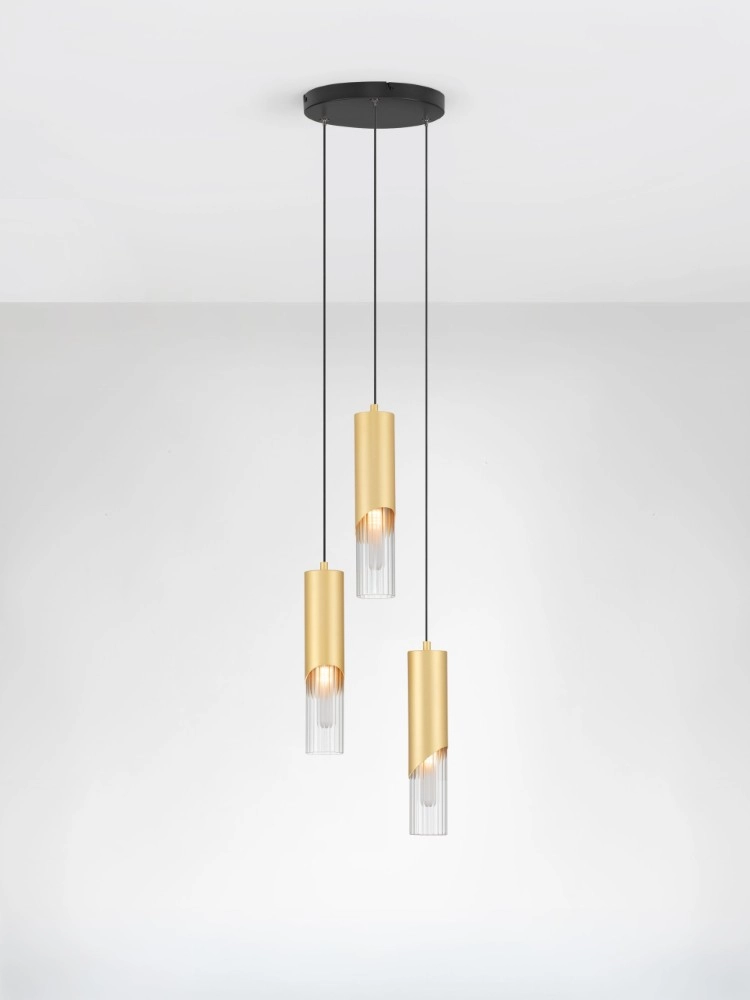 Design-Pendellampe Modesto Ø 25cm goldene 3-Licht Lyora 5212063501447
