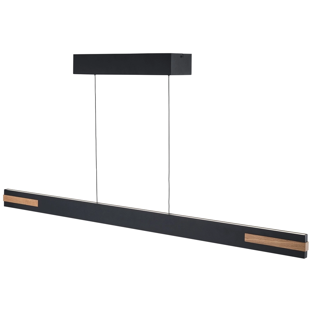 Elegante Pendellampe Streamline Schwarz mit Holz Brilliant 4004353463631