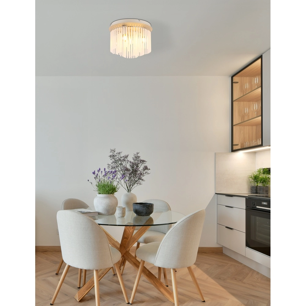 Deckenlampe Gorley sandbraun mit Glas Ø 32cm Globo 9007371575718