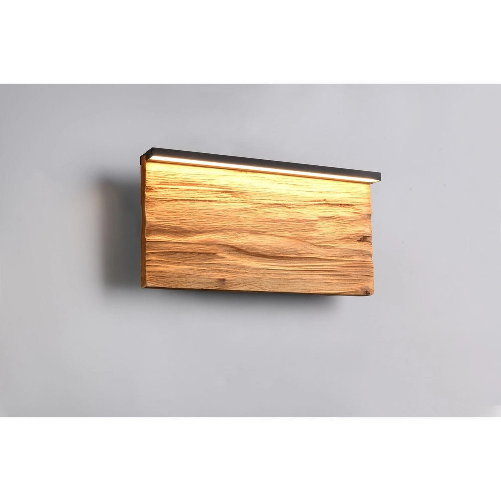 Design-Wandleuchte Kalea schwarz mit Holz 30cm Trio 4017807661392