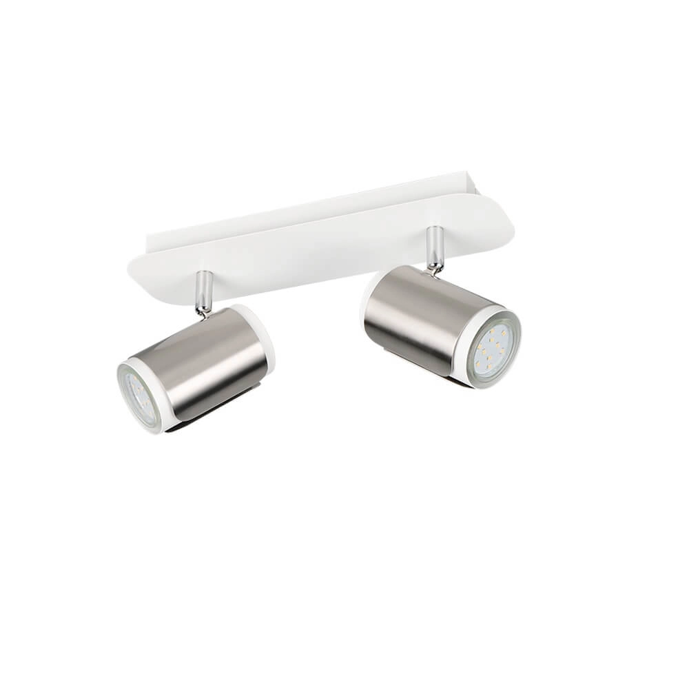 2-flammiger Aufbaustrahler Gillan Nickel mit Weiß Trio 4017807640472