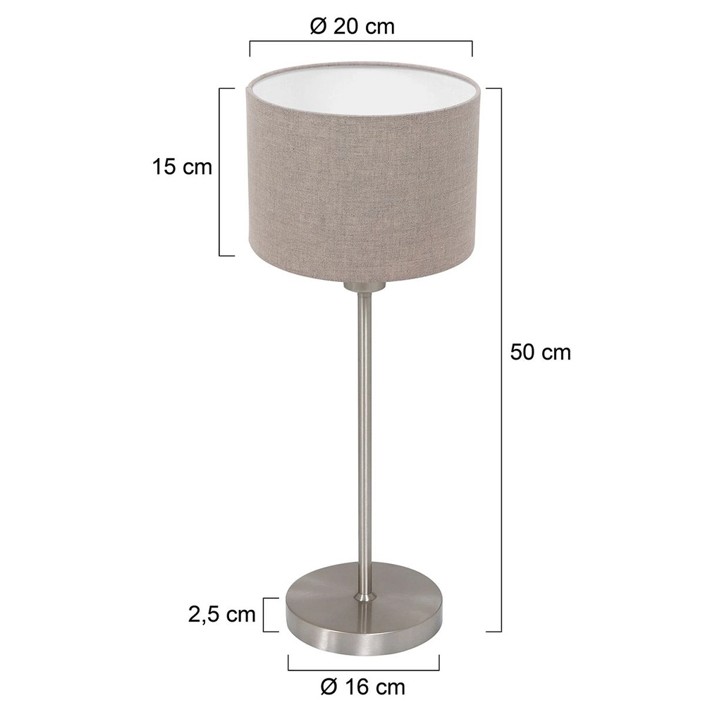 Tischlampe Noor mit grauer Kappe Steinhauer 8712746182095