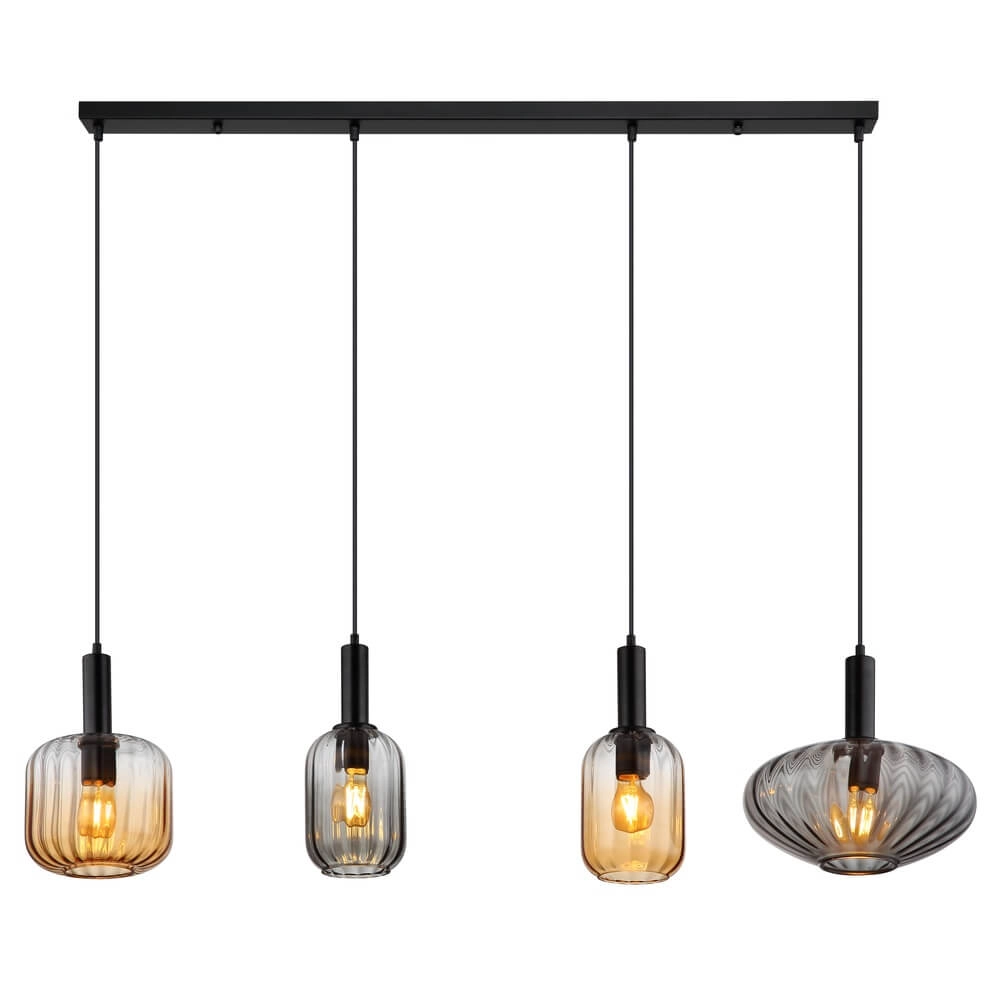 Pendelleuchte Valletta mit farbigem Glas 4-flammig Globo 9007371452866