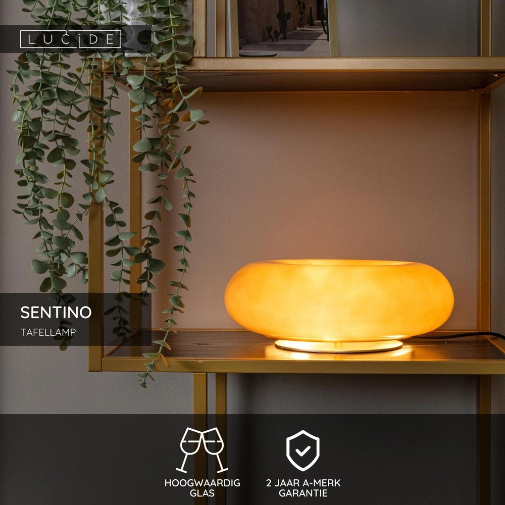 Tischlampe Sentino Ø 29,5 cm taupe Lucide 5411212106483