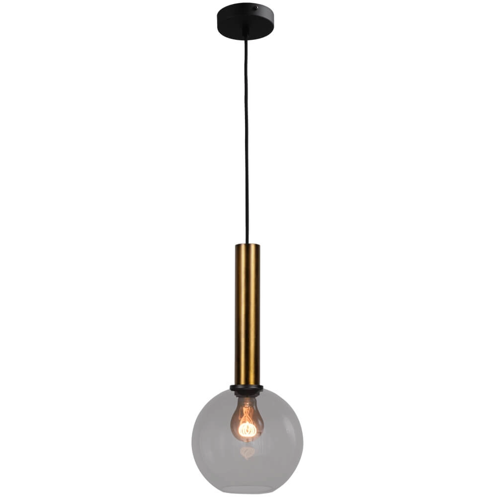 Hängelampe Ø 20cm Bella 2 Antikes Messing mit Rauchglas