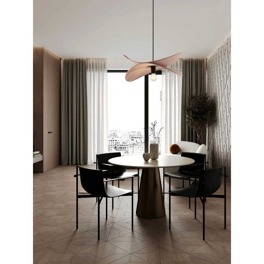 Moderne Pendellampe Luve Schwarz mit Mokkabraun