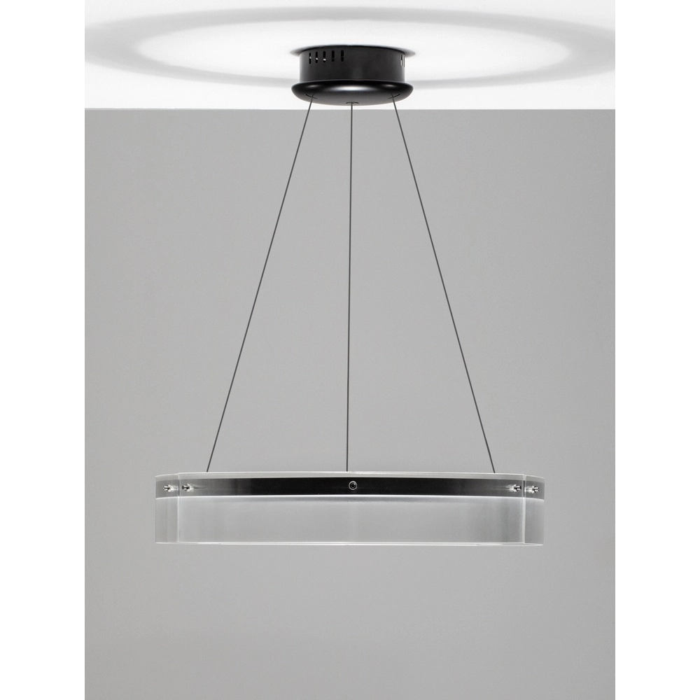 Design-Pendelleuchte Pauline schwarz mit Glas Ø 70cm Lyora 5212017445384