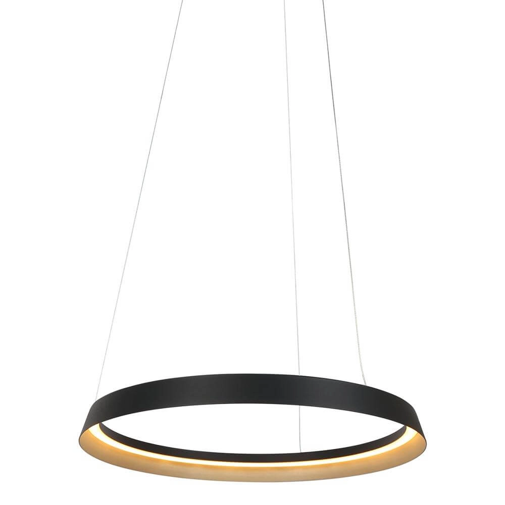 Schlanke Pendelleuchte Ringlux schwarz Ø 60cm