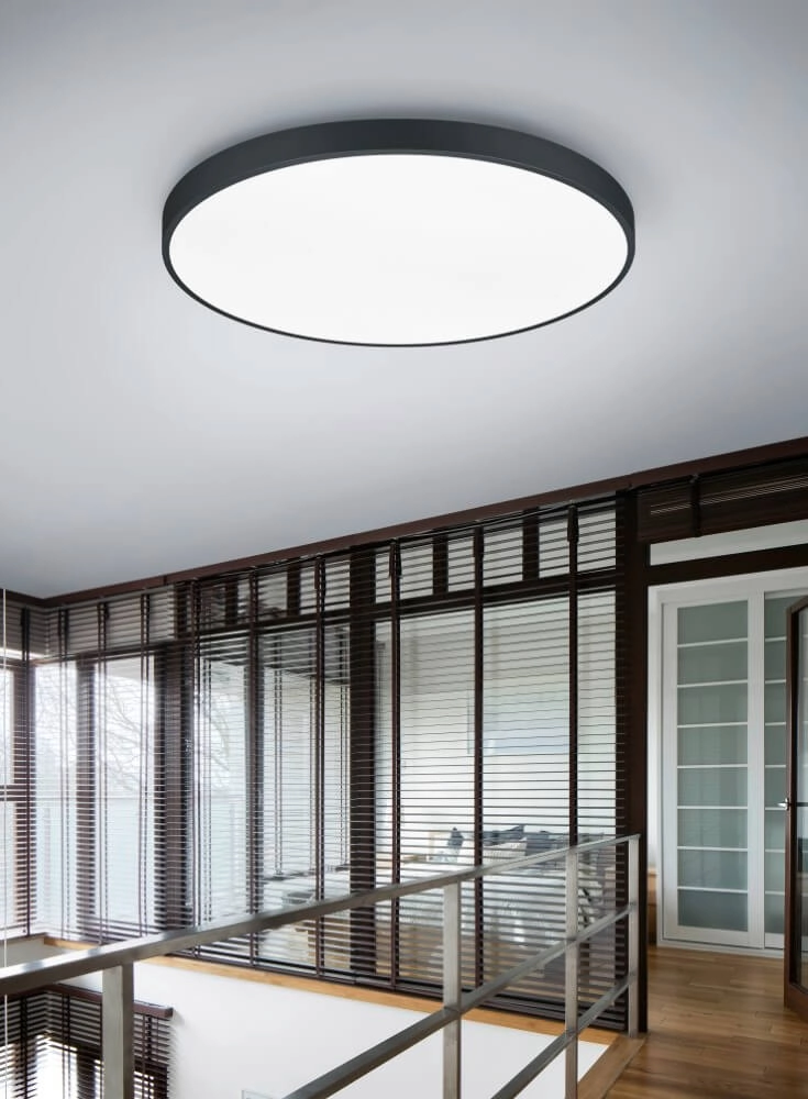 Schwarze Deckenlampe Waco Ø 75cm Trio 4017807525090