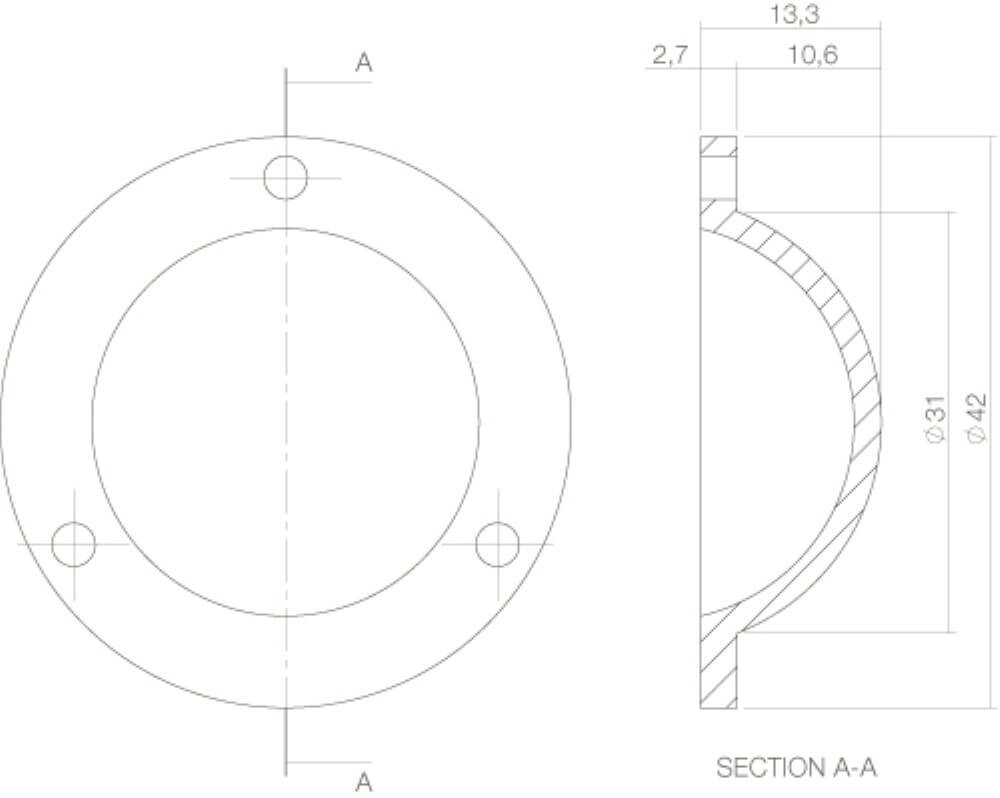 Deckel Tira Haustürknauf Messing unlackiert Intersteel 8714186292150