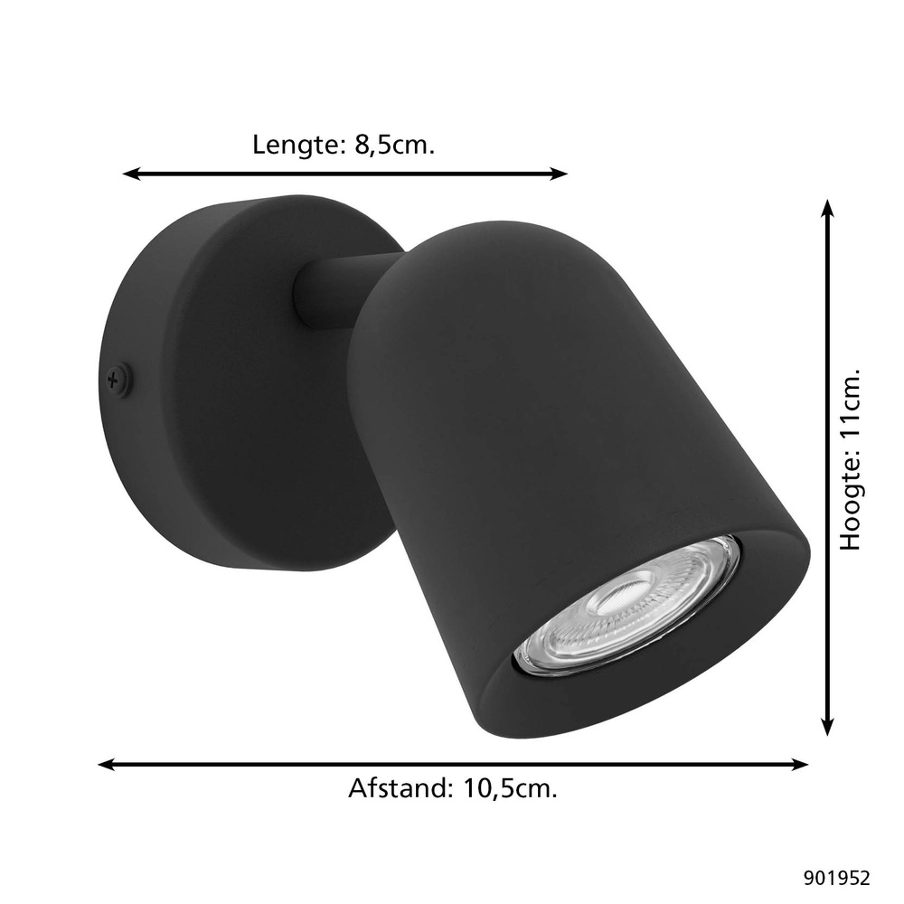 Aufputz-Spot Camaldoli schwarz Eglo 9008606360437