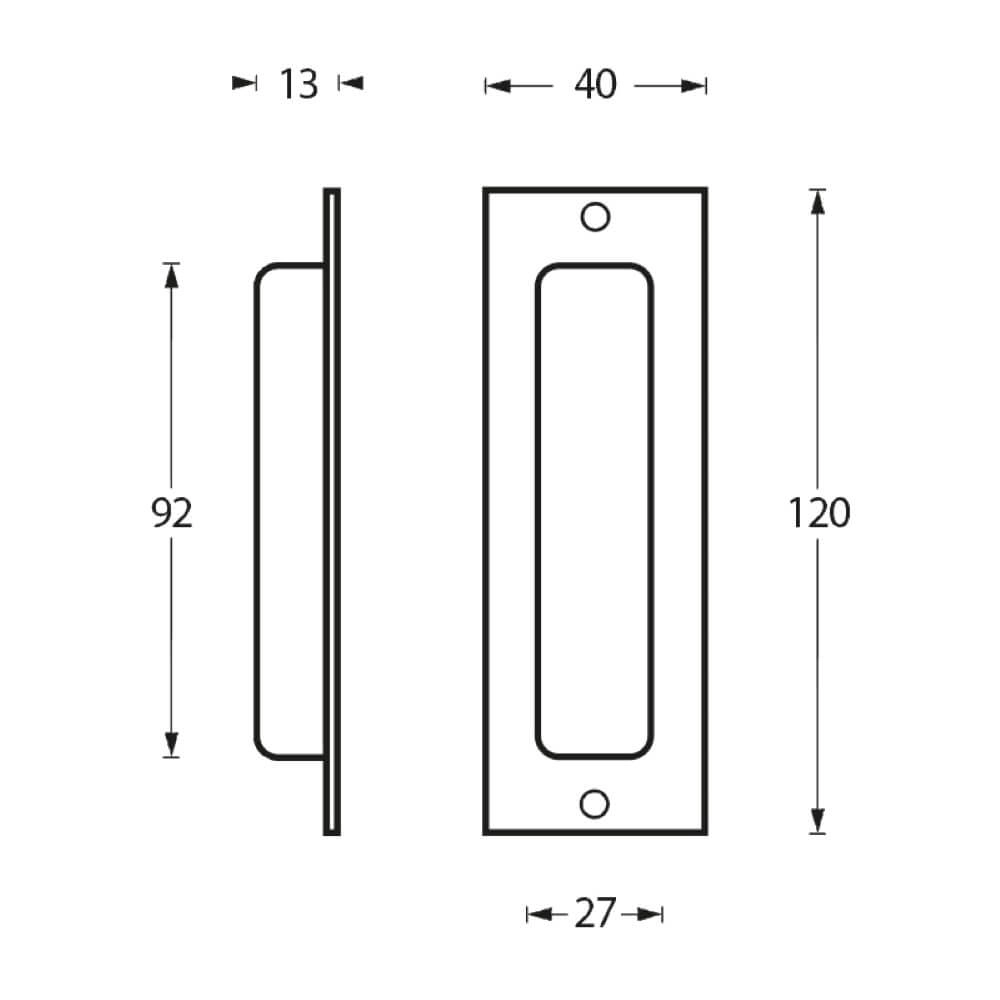 Schiebetürgriff gerade Alvro 12x4cm Schraubenloch aus Edelstahl Intersteel 8714186097137
