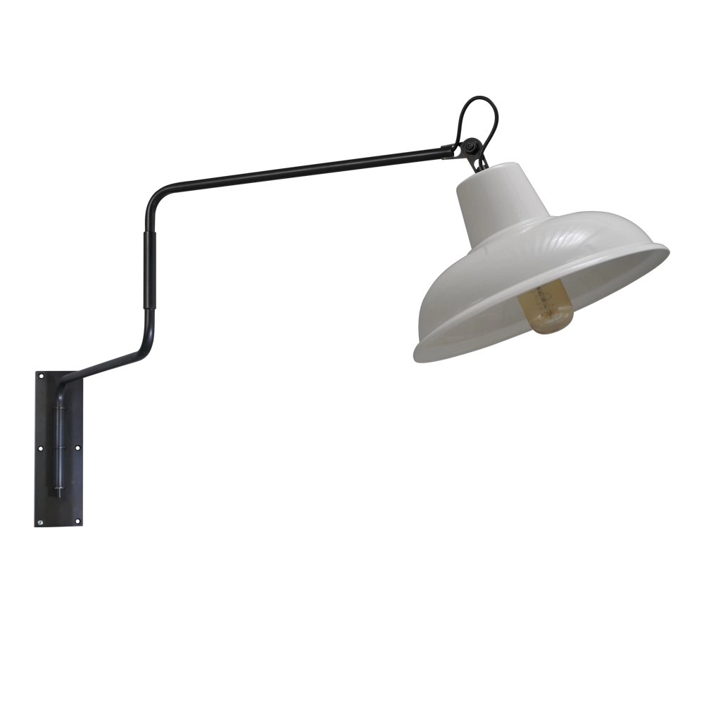 Wand-Leseleuchte Industria 123 cm schwarz mit weiß