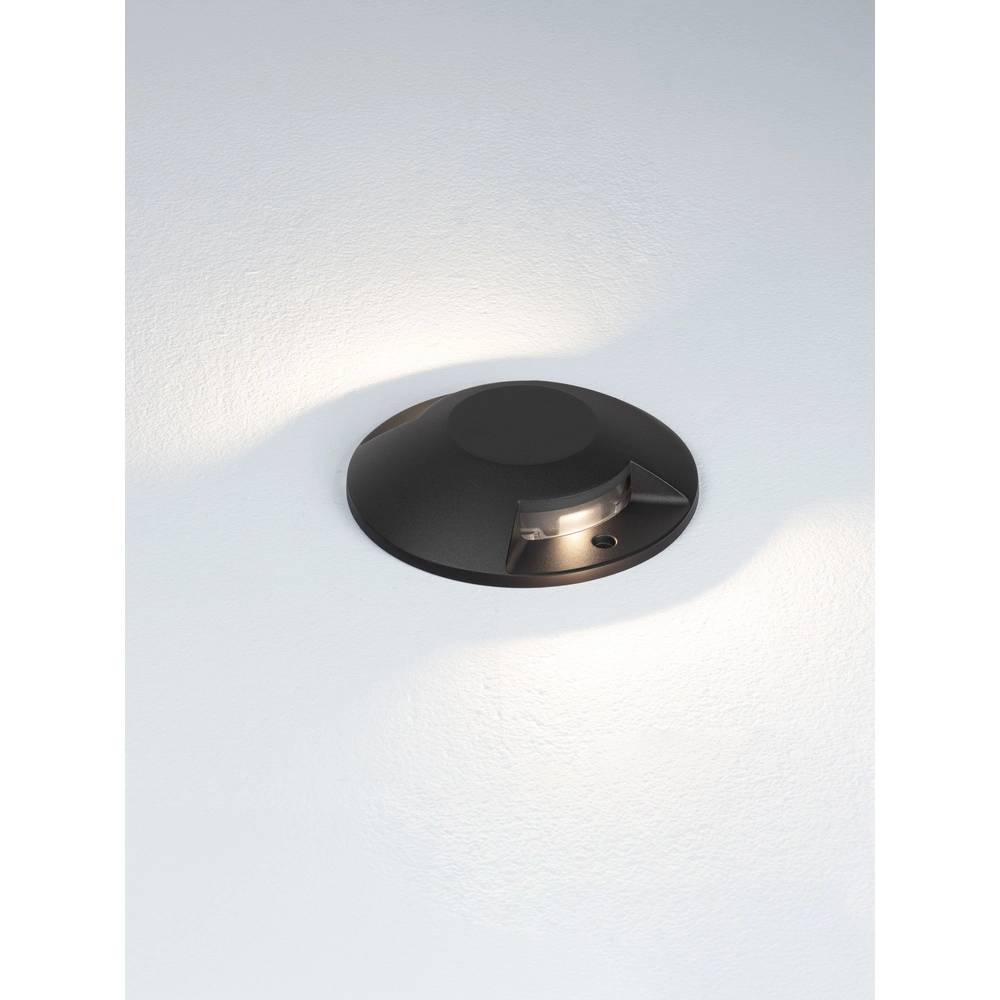 Flach montierter Bodenspot Grado schwarz - 12W Lyora 5212017497901