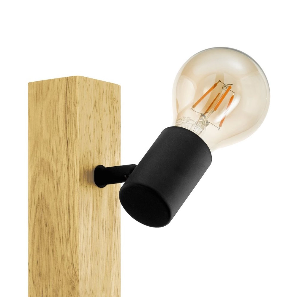 Scheinwerfer Townshend 3 2 Lichtschwarz mit holz Eglo 9002759994785