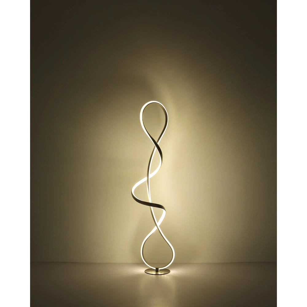 Nickel-Bodenlampe Swirl Moderne Zeit Globo 9007371509331