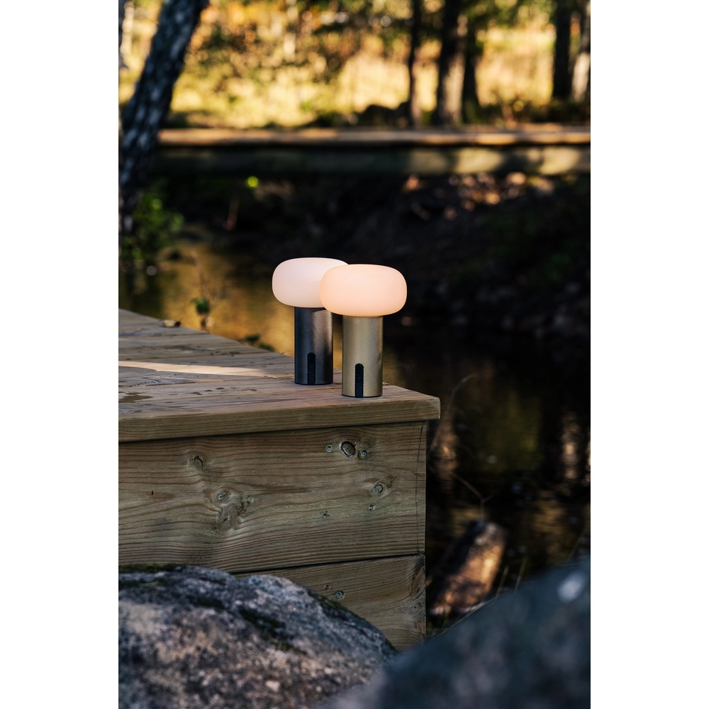 Design-Tischlampe Antibes mini Nickel wiederaufladbar KonstSmide 7318300030362