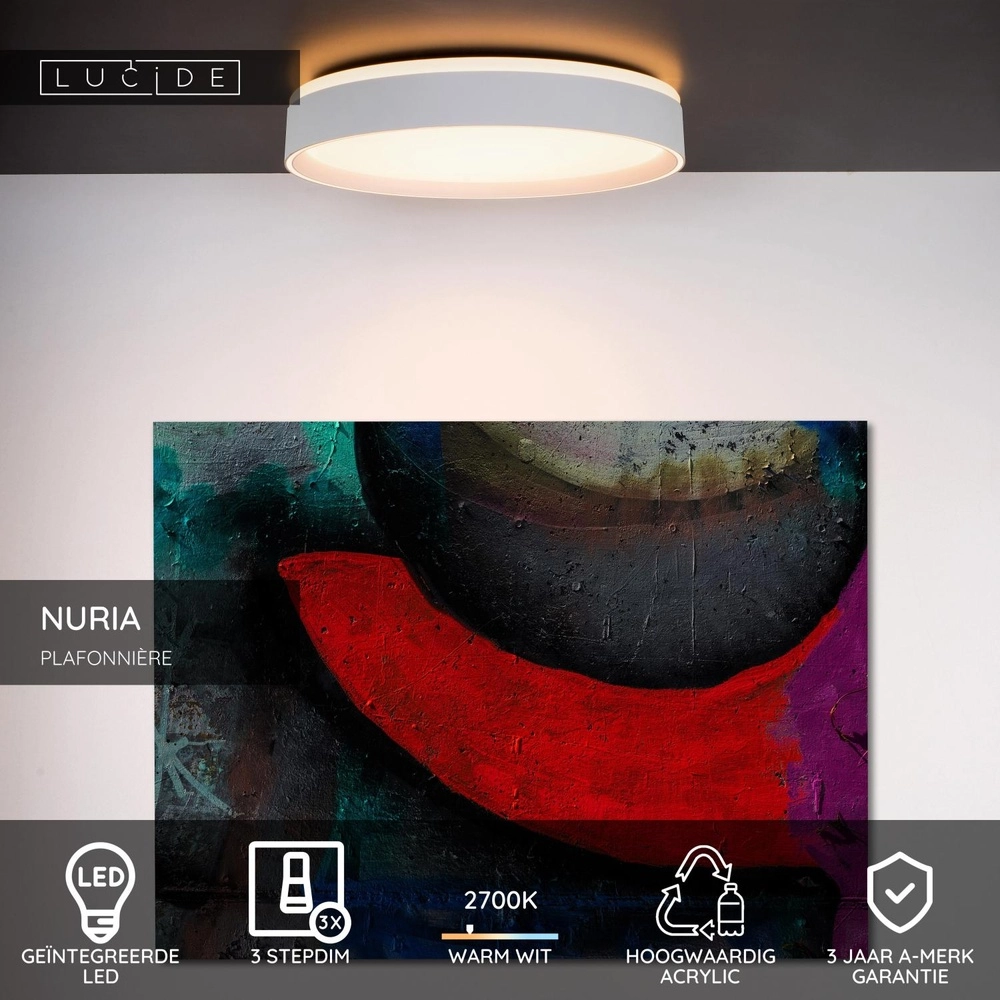 Deckenlicht Nuria Ø 30 cm weiß Lucide 5411212791764
